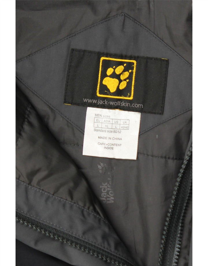 Мужская ветровка Jack Wolfskin UK 40/42, большая серая с цветными блоками