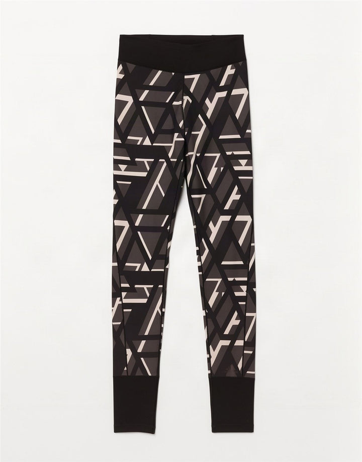 Женские леггинсы Adidas Climalite UK 8/10, маленькие черные с геометрическим узором