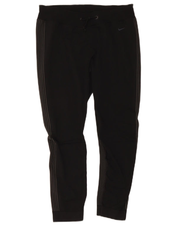 Женские спортивные брюки-капри Nike Dri Fit, брюки для бега, Великобритания 14, средний черный