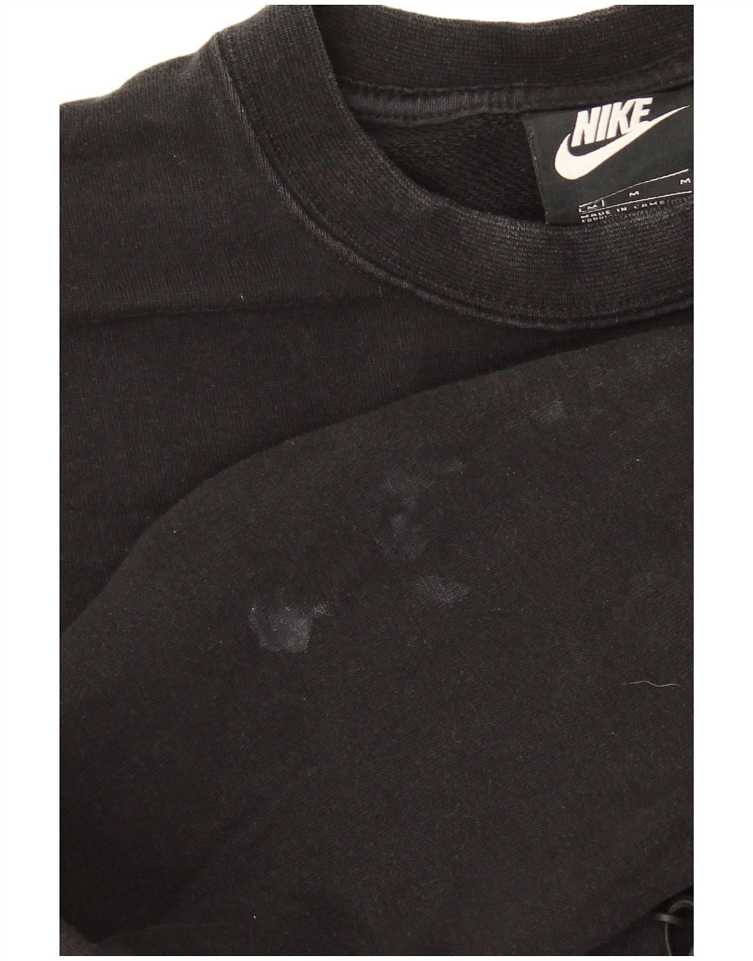 Женский укороченный свитшот с графическим рисунком Nike UK 12, средний черный хлопковый джемпер