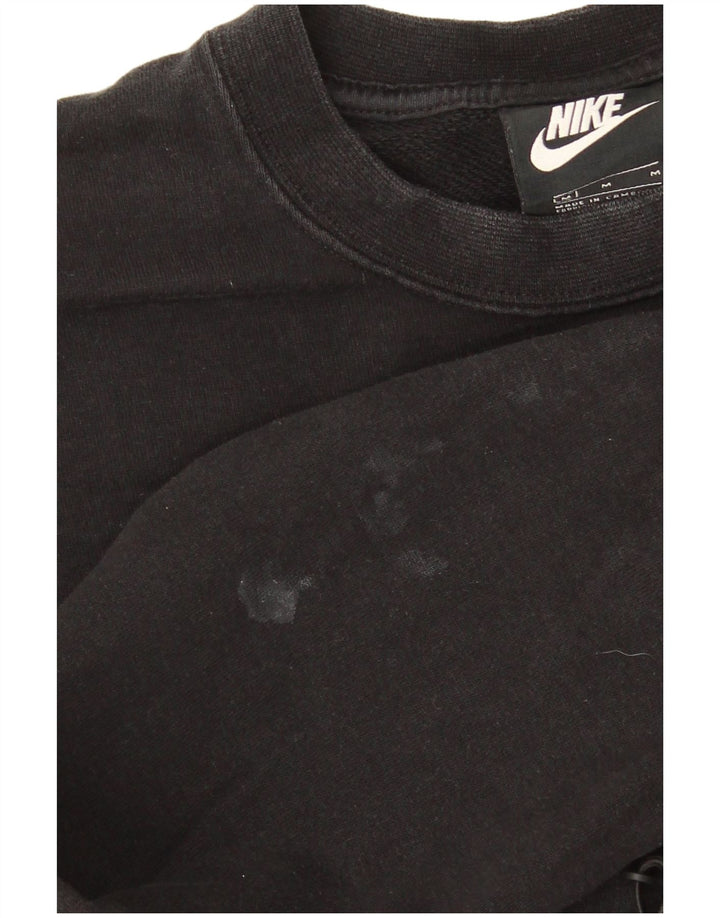 Женский укороченный свитшот с графическим рисунком Nike UK 12, средний черный хлопковый джемпер