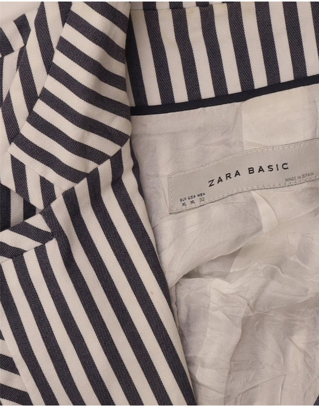 Женский пиджак Zara на 2 пуговицах UK 18 XL Темно-синий в полоску