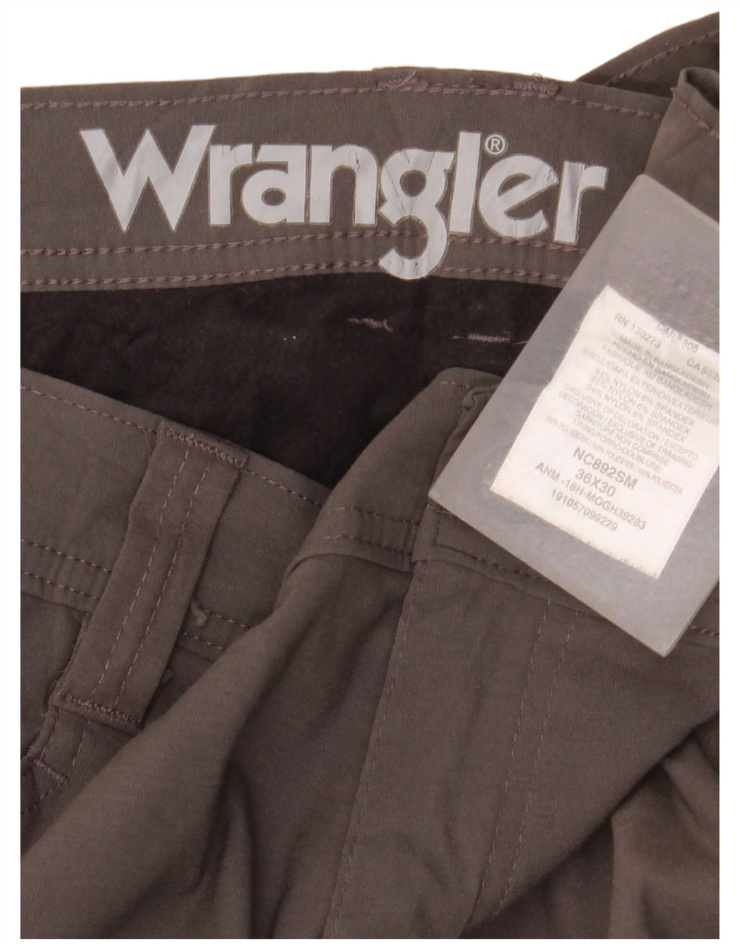 Мужские прямые брюки-карго Wrangler W36 L30, серый нейлон