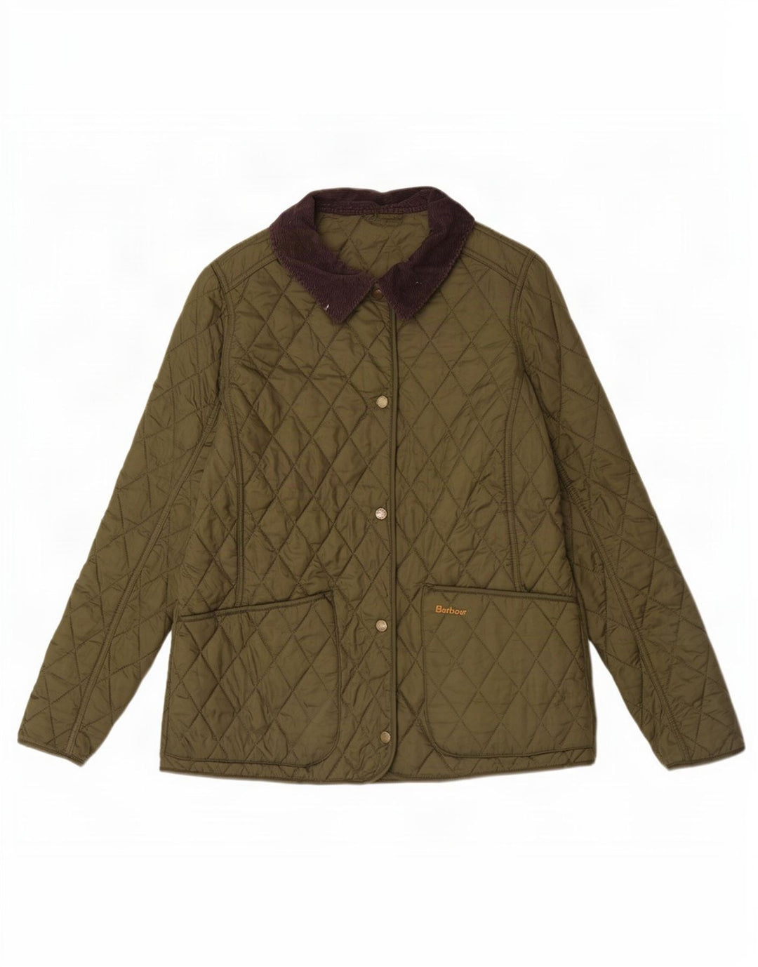 Женская стеганая куртка Barbour UK 14, большой цвет хаки, полиамид с цветными блоками