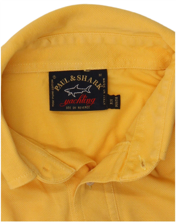 PAUL & SHARK Mens Polo Shirt Medium Yellow Cotton