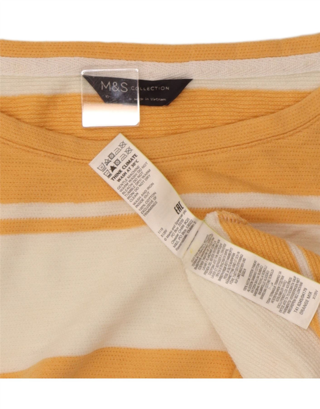 Женская футболка оверсайз Marks & Spencer Top UK 16, большая оранжевая полоска