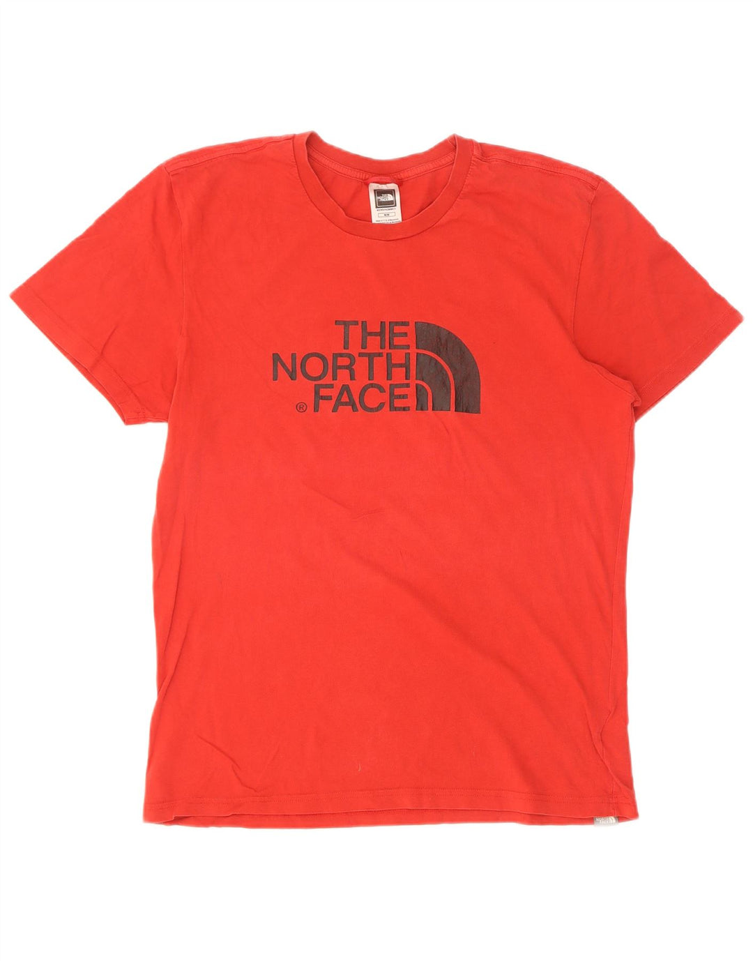 Мужская футболка с рисунком The North Face, хлопковый топ среднего красного цвета