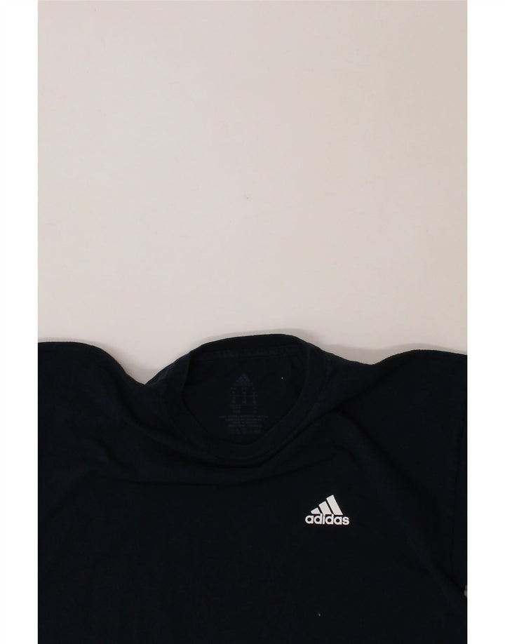 ADIDAS Mens T-Shirt Top Medium Navy Blue Cotton Vintage Adidas and Second-Hand Adidas from Messina Hembry 