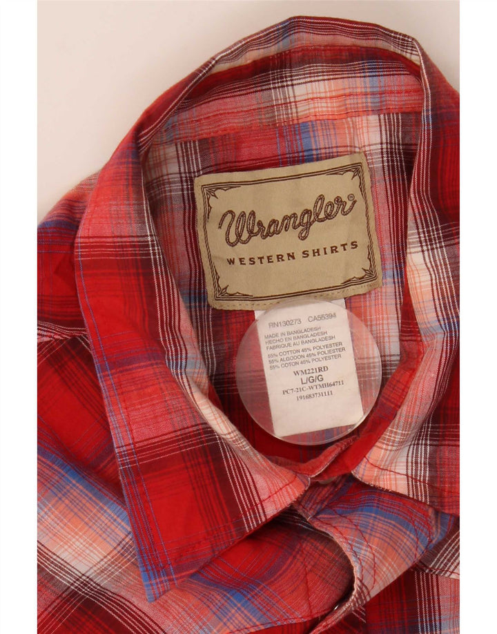 Мужская рубашка с коротким рукавом Wrangler, большая красная клетка, хлопок
