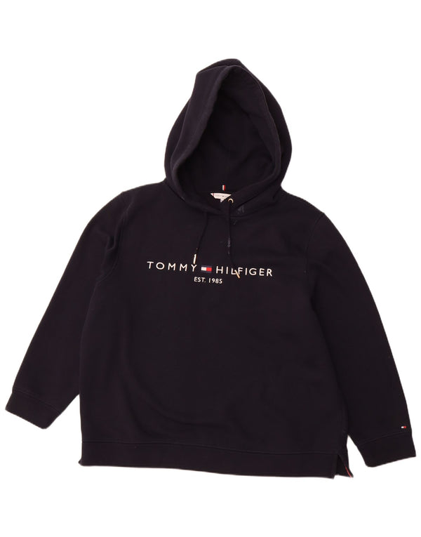 Женский джемпер с капюшоном TOMMY HILFIGER UK 22 3XL, темно-синий, хлопок