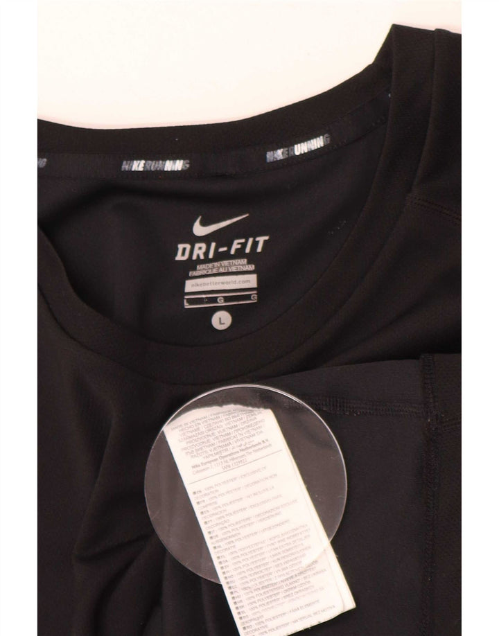 Мужская футболка Nike Dri Fit, большой черный полиэстер
