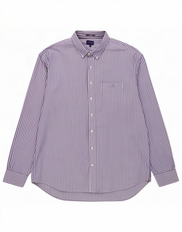 Мужская рубашка Gant, размер 49/50, 19 3/4, 4XL, синяя хлопковая полоска