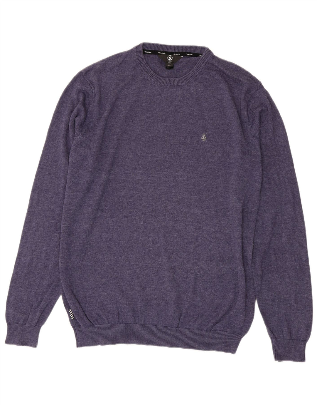 Мужской джемпер Volcom с круглым вырезом, большой фиолетовый хлопковый свитер