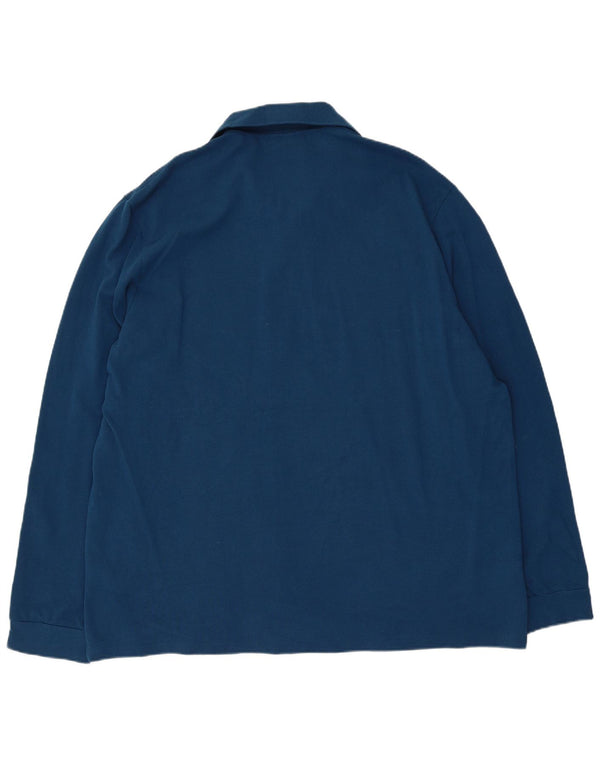 Мужская рубашка поло Lacoste с длинным рукавом классического кроя, размер 8, 3XL, синяя, хлопок