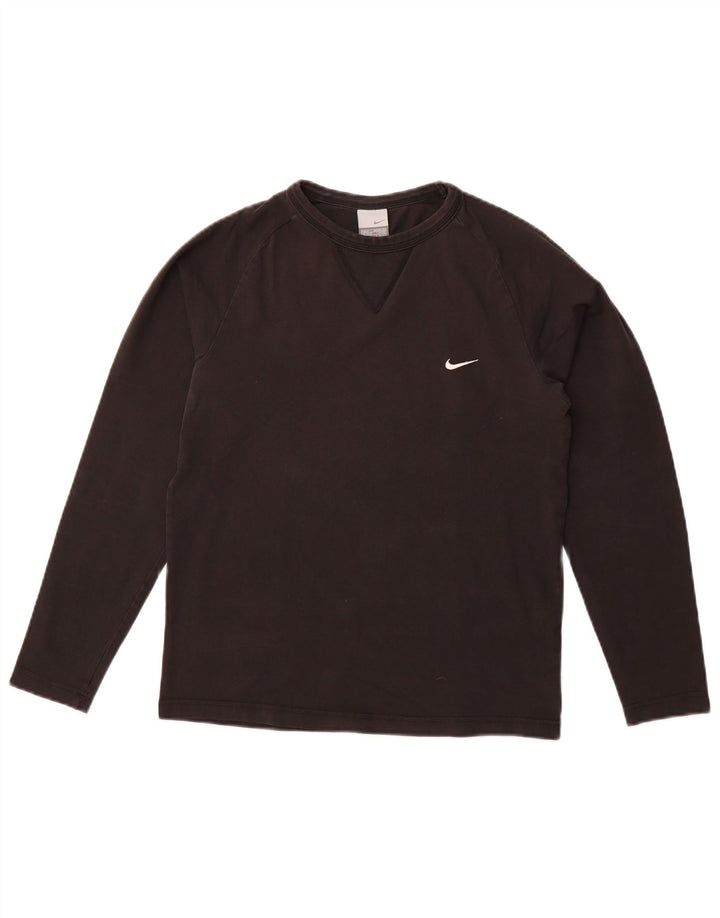 Мужской топ с длинным рукавом Nike UK 36/38, маленький черный, хлопок