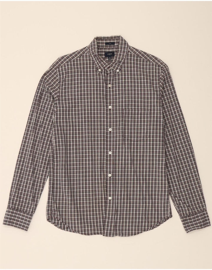 J. CREW Mens Slim Shirt Medium Navy Blue Check Cotton Vintage J. Crew and Second-Hand J. Crew from Messina Hembry 