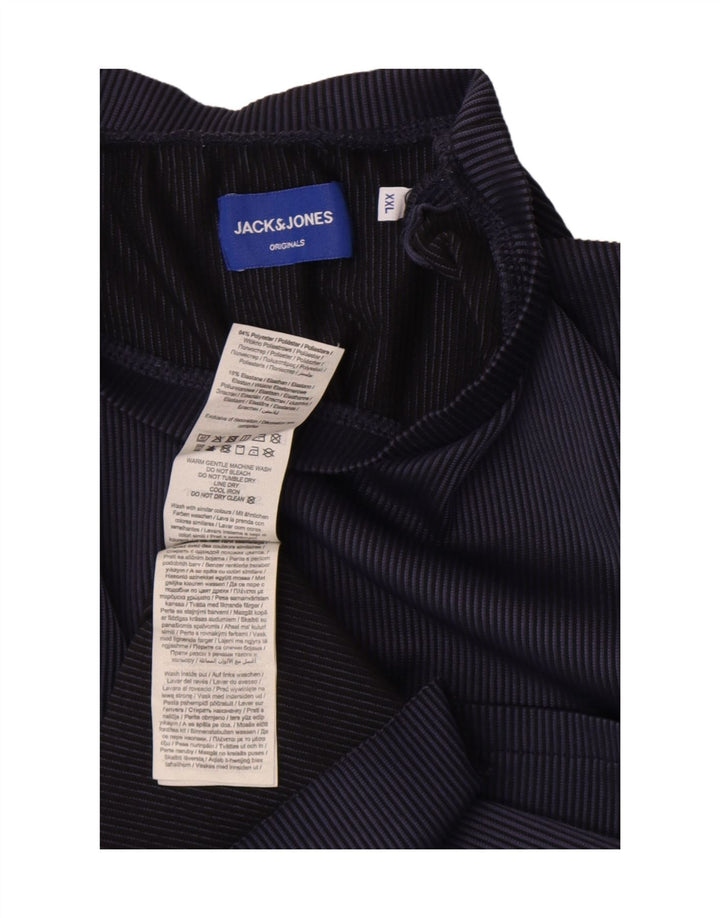 Мужская футболка Jack & Jones Top 2XL из полиэстера темно-синего цвета в полоску