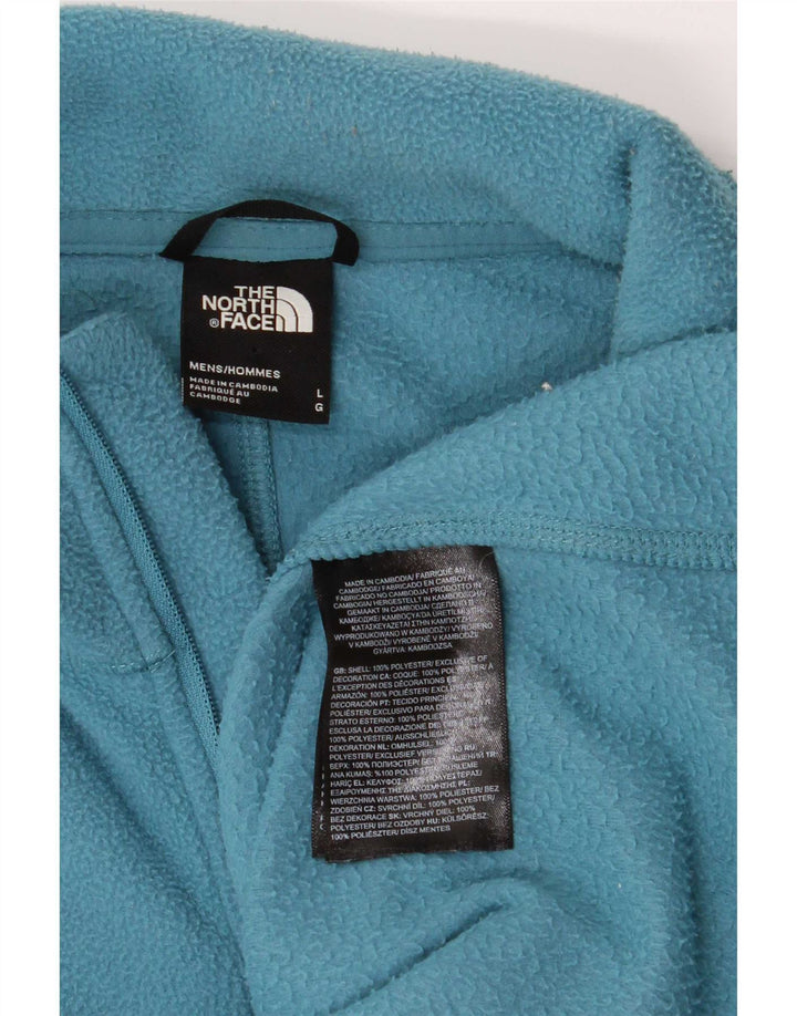 Мужской флисовый джемпер с воротником на молнии The North Face, большой синий полиэстер