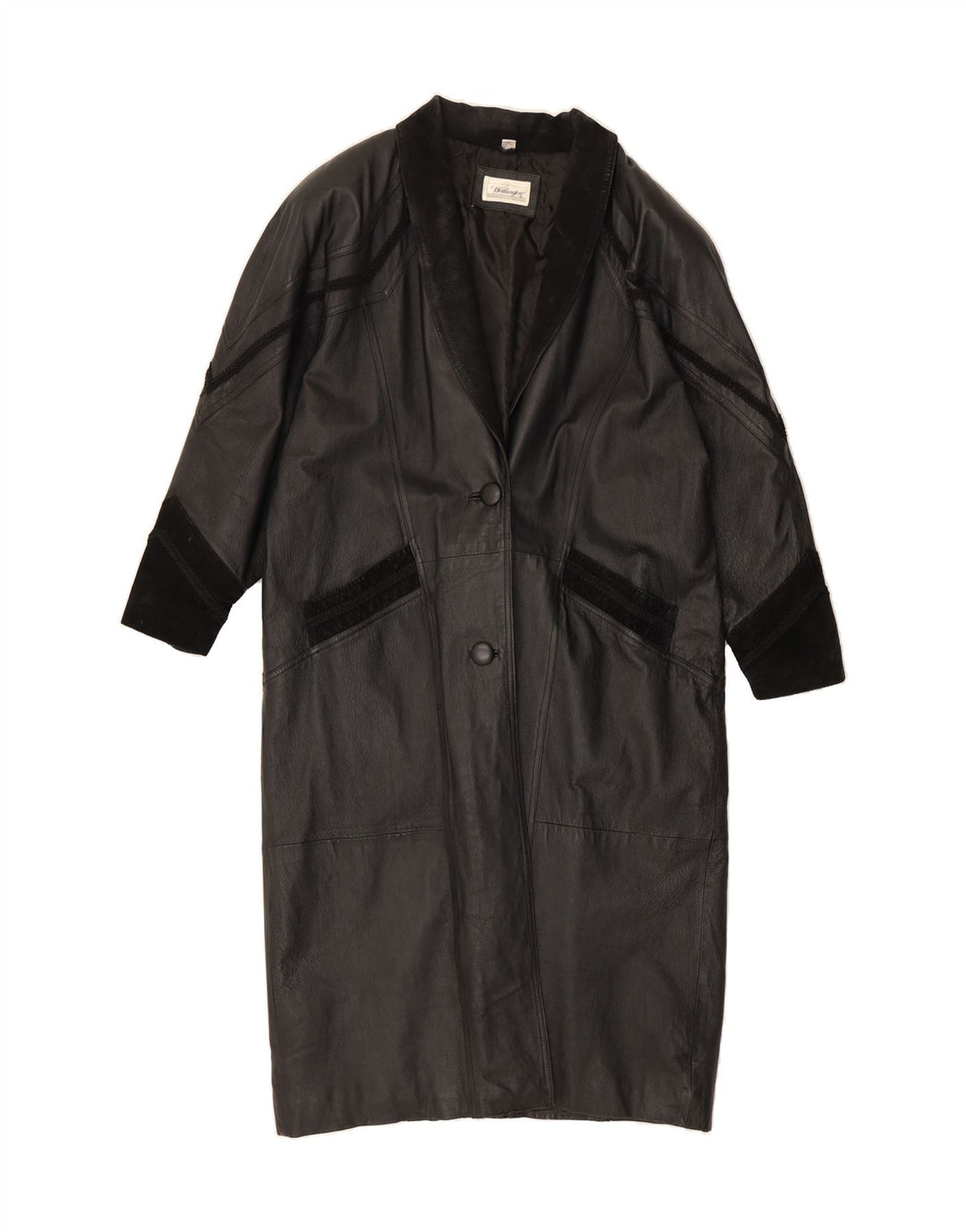 WORTHINGTON Womens Leather Coat UK 18 XL Black Leather Vintage Worthington and Second-Hand Worthington from Messina Hembry 
