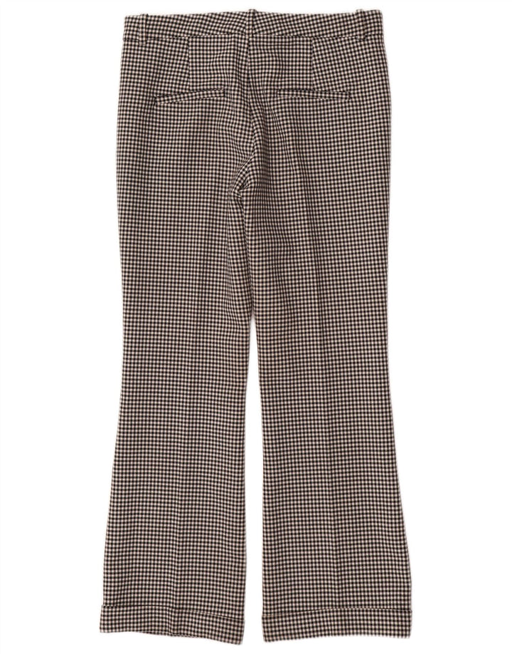 Женские брюки чинос Zara Bootcut, средний размер W28 L29, черный полиэстер в мелкую клетку