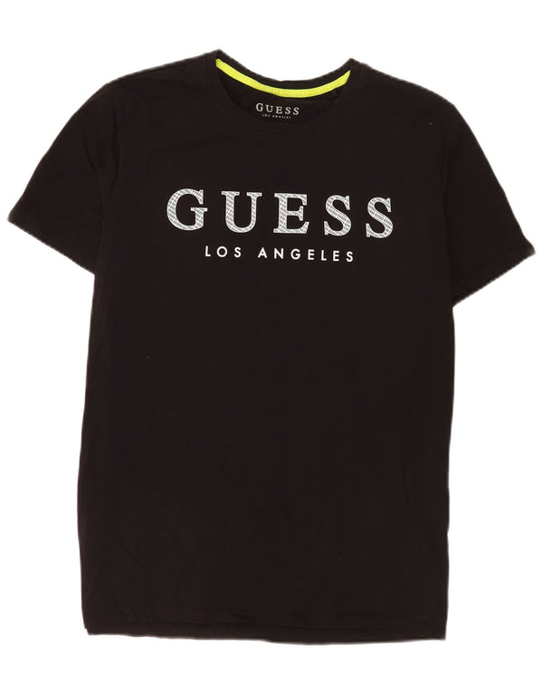 Мужская футболка Guess Slim Fit с рисунком Top UK 40, средний черный хлопок