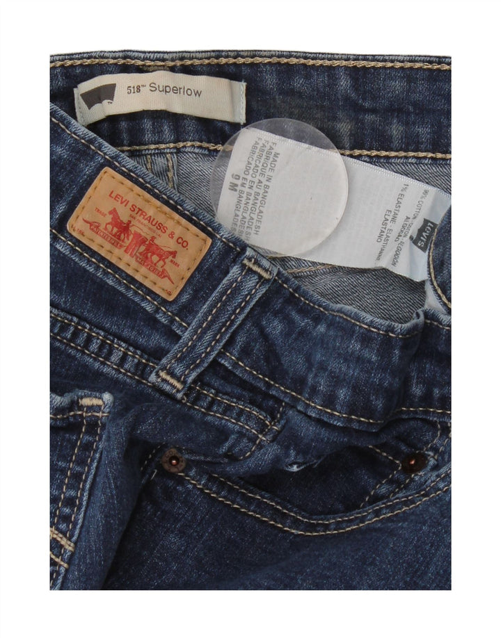 Женские джинсы Levi's 518 Super Low Bootcut, США 9, средний размер W30 L31, синий хлопок