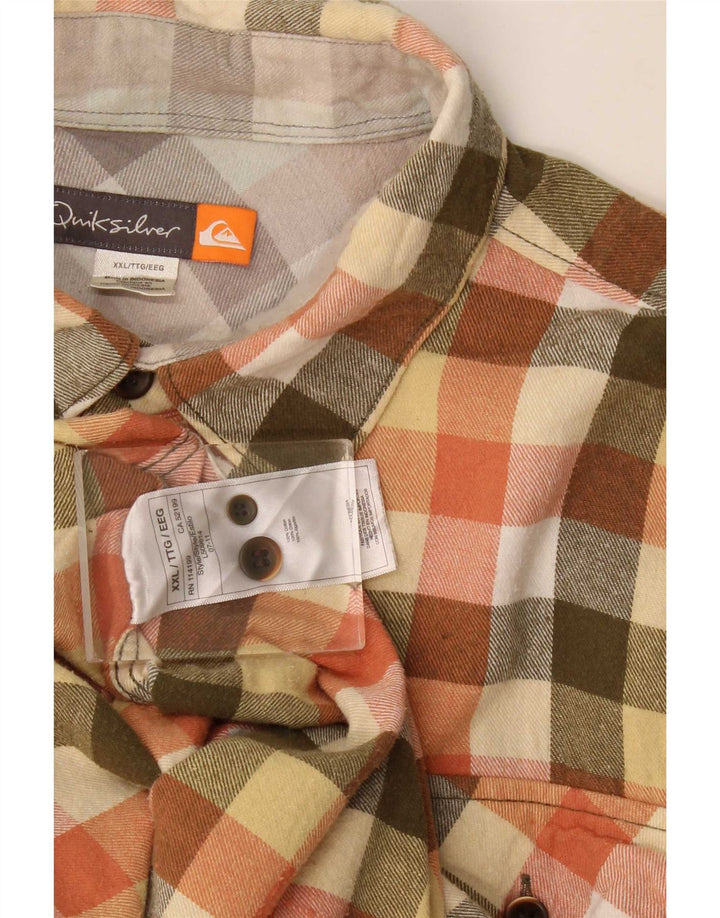 Мужская фланелевая рубашка Quiksilver 2XL, разноцветный хлопок в мелкую клетку