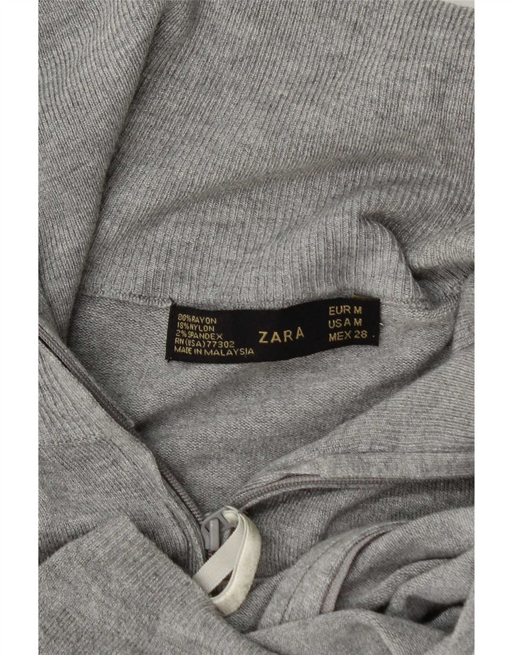 Женский кардиган Zara UK 12, средний серый вискоза