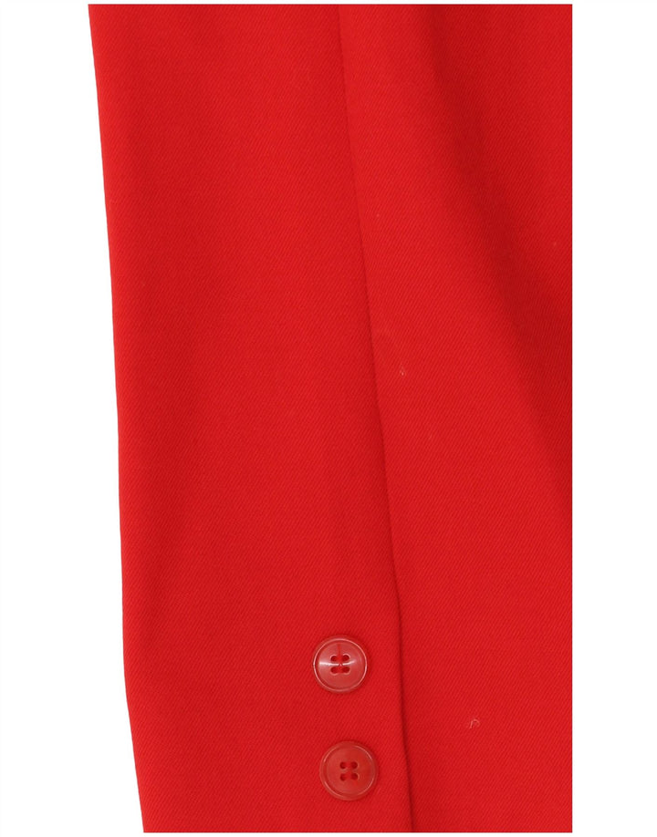 Винтажный женский укороченный двубортный пиджак IT 44, средний красный