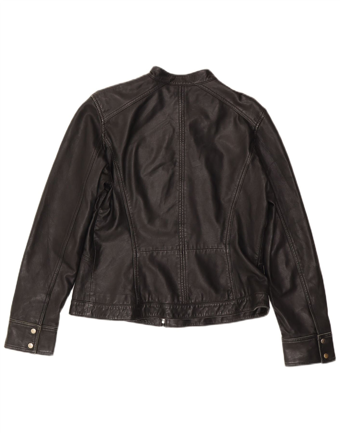 Женская кожаная куртка MONSOON UK 14, большая черная кожа