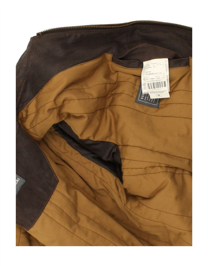 Мужская кожаная куртка LUCA D'ALTIERI UK 56 3XL Коричневая кожа
