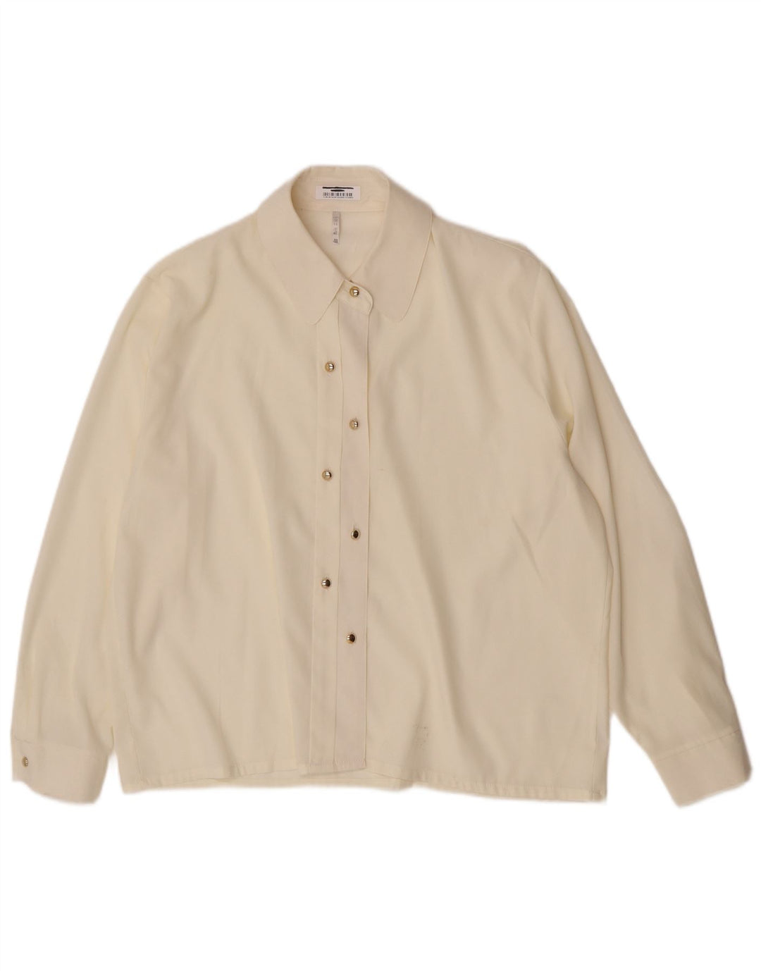 Винтажная женская блузка-рубашка UK 14, средний цвет из белой вискозы