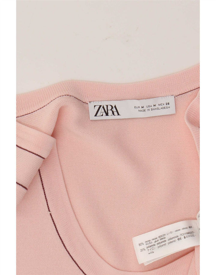 Женский жилет Zara UK 12 из вискозы среднего розового цвета