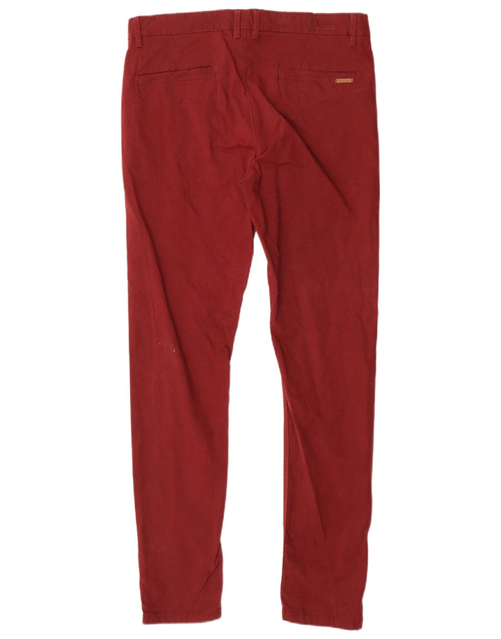 Мужские узкие брюки-чиносы Zara EU 42 Medium W32 L30 Темно-бордовые