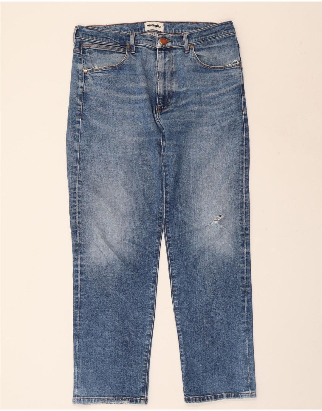 Мужские прямые джинсы WRANGLER W34 L30, синий хлопок