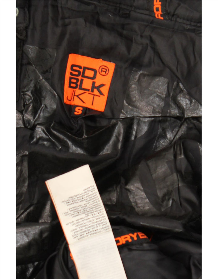 SUPERDRY Мужская стеганая куртка с капюшоном UK 36, маленькая, черный нейлон