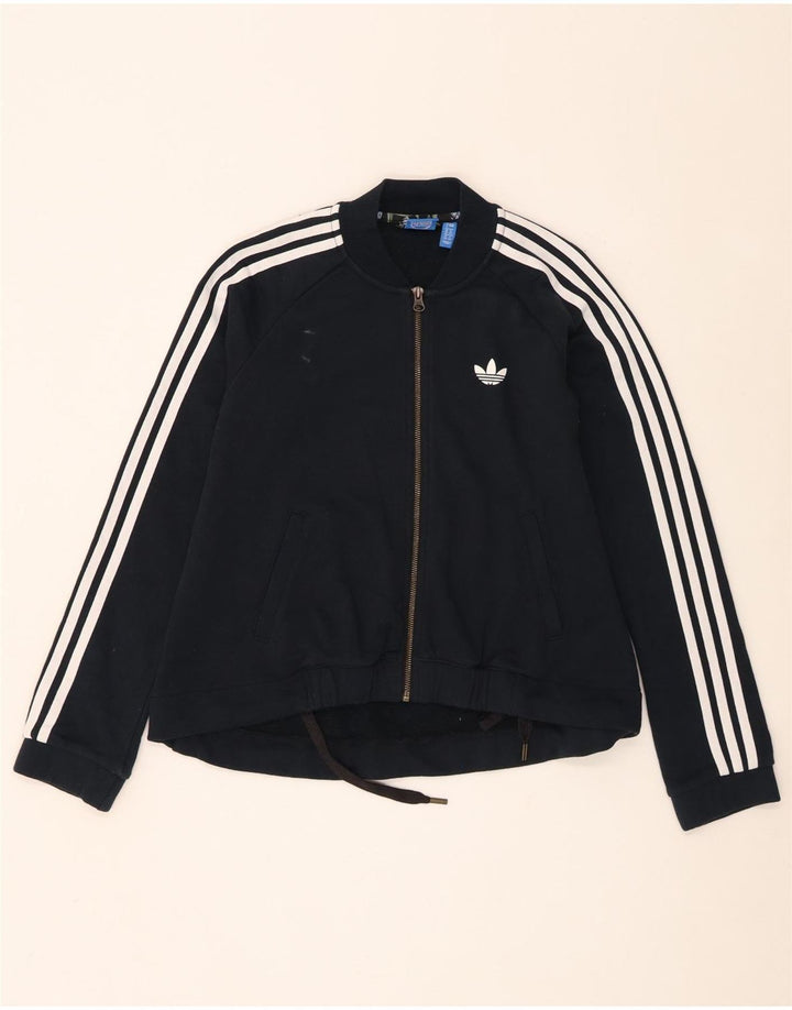 Женский спортивный костюм Adidas с графическим рисунком, верхняя куртка UK 8, маленький черный хлопок