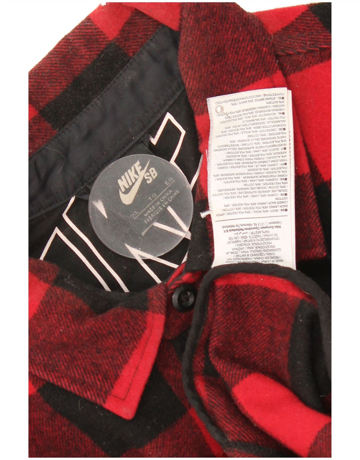 Мужская фланелевая рубашка Nike Lumberjack XL из шерсти красного цвета в мелкую клетку