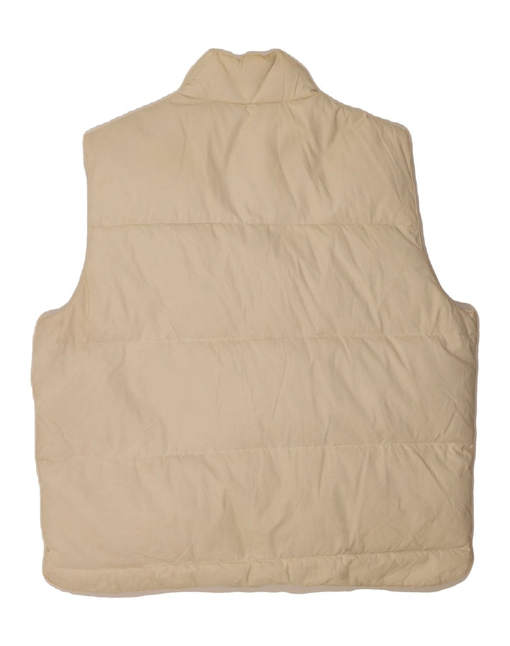 MURPHY & NYE Mens Padded Gilet UK 40 Large Off White Nylon Vintage Murphy & Nye and Second-Hand Murphy & Nye from Messina Hembry 