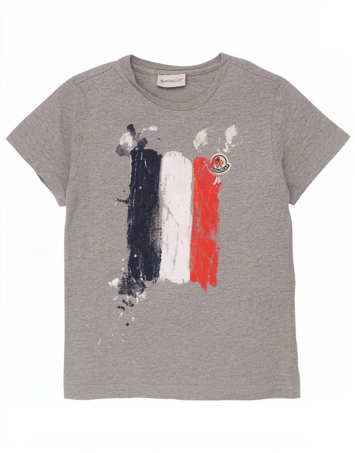 Moncler Футболка с рисунком для мальчиков, топ 6-7 лет, серый