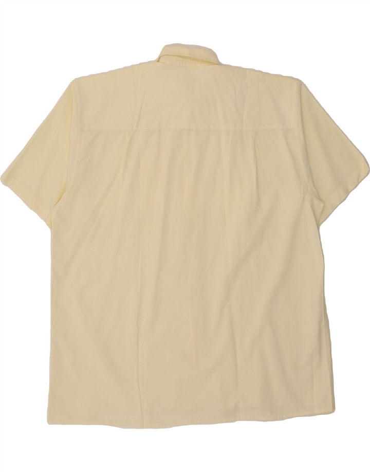 VINTAGE Mens Short Sleeve Shirt Medium Yellow Cotton Vintage Vintage and Second-Hand Vintage from Messina Hembry 