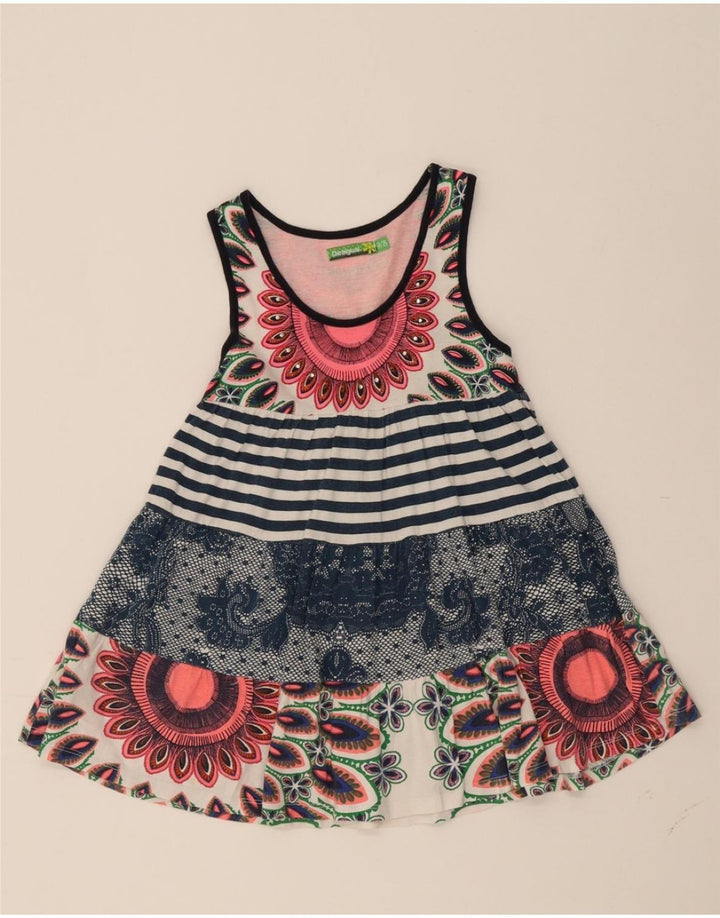 DESIGUAL Girls Sleeveless Basic Dress 7-8 Years Multicoloured Floral Vintage Desigual and Second-Hand Desigual from Messina Hembry 