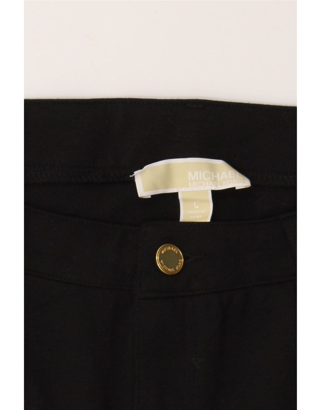 MICHAEL KORS Womens Straight Casual Trousers Large W34 L27 Black Polyester Vintage Michael Kors and Second-Hand Michael Kors from Messina Hembry 