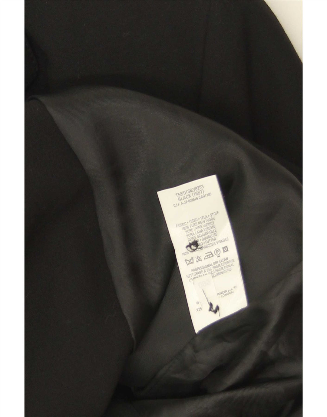 Женское пальто Marks & Spencer UK 16, большое черное, новое шерстяное