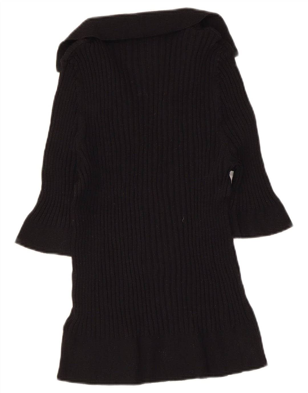 Женский укороченный свитер с воротником-поло MARKS & SPENCER UK 16, большой черный