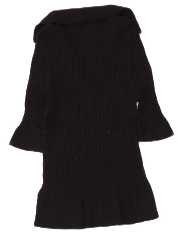 Женский укороченный свитер с воротником-поло MARKS & SPENCER UK 16, большой черный