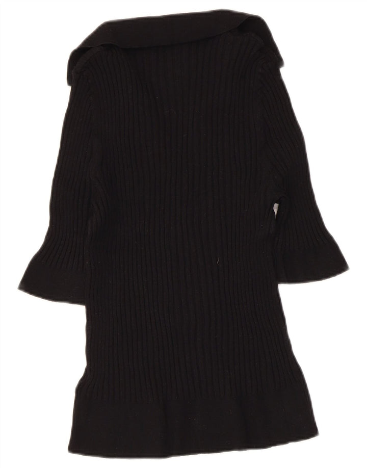 Женский укороченный свитер с воротником-поло MARKS & SPENCER UK 16, большой черный