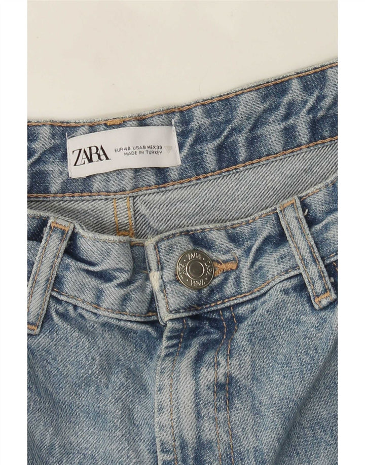 Женские потертые широкие джинсы Zara EU 40 Medium W30 L32 Синие