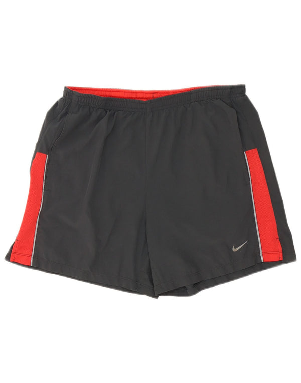 Мужские спортивные шорты Nike Dri Fit среднего серого цвета из полиэстера с цветными блоками