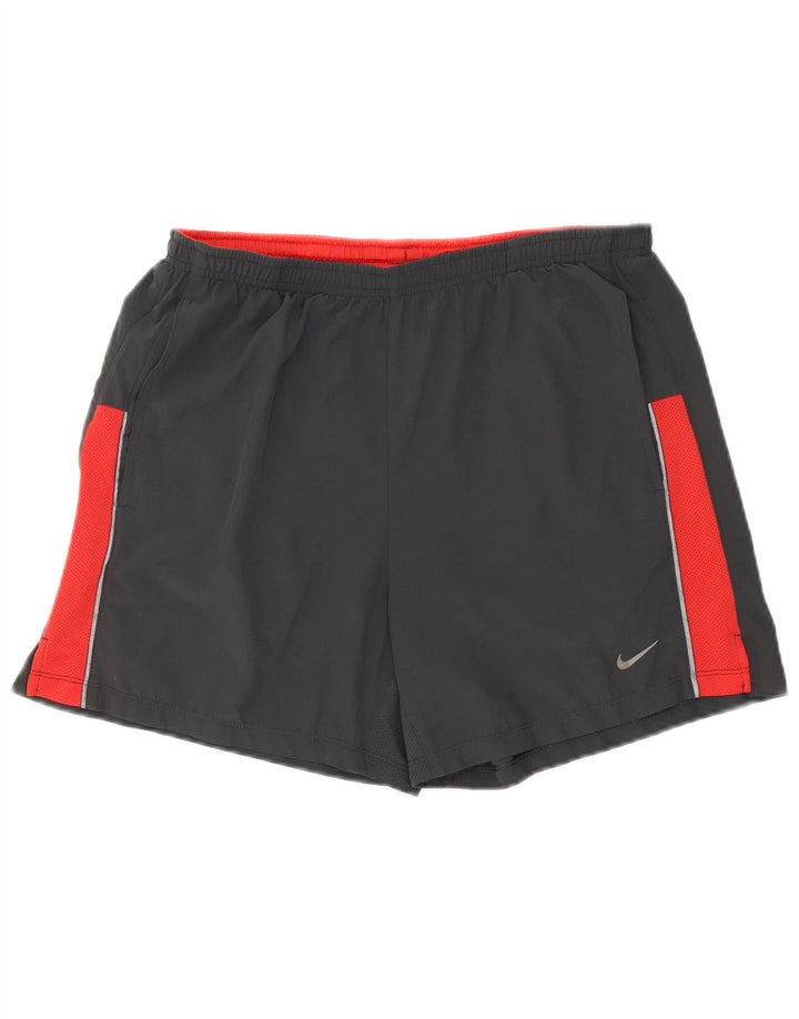 Мужские спортивные шорты Nike Dri Fit среднего серого цвета из полиэстера с цветными блоками